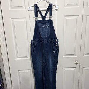 Zenana Outfitters Blue Denim Overalls, XL